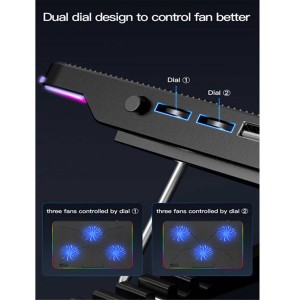 پایه خنک کننده لپ تاپ کول کولد مدل F5 RGB